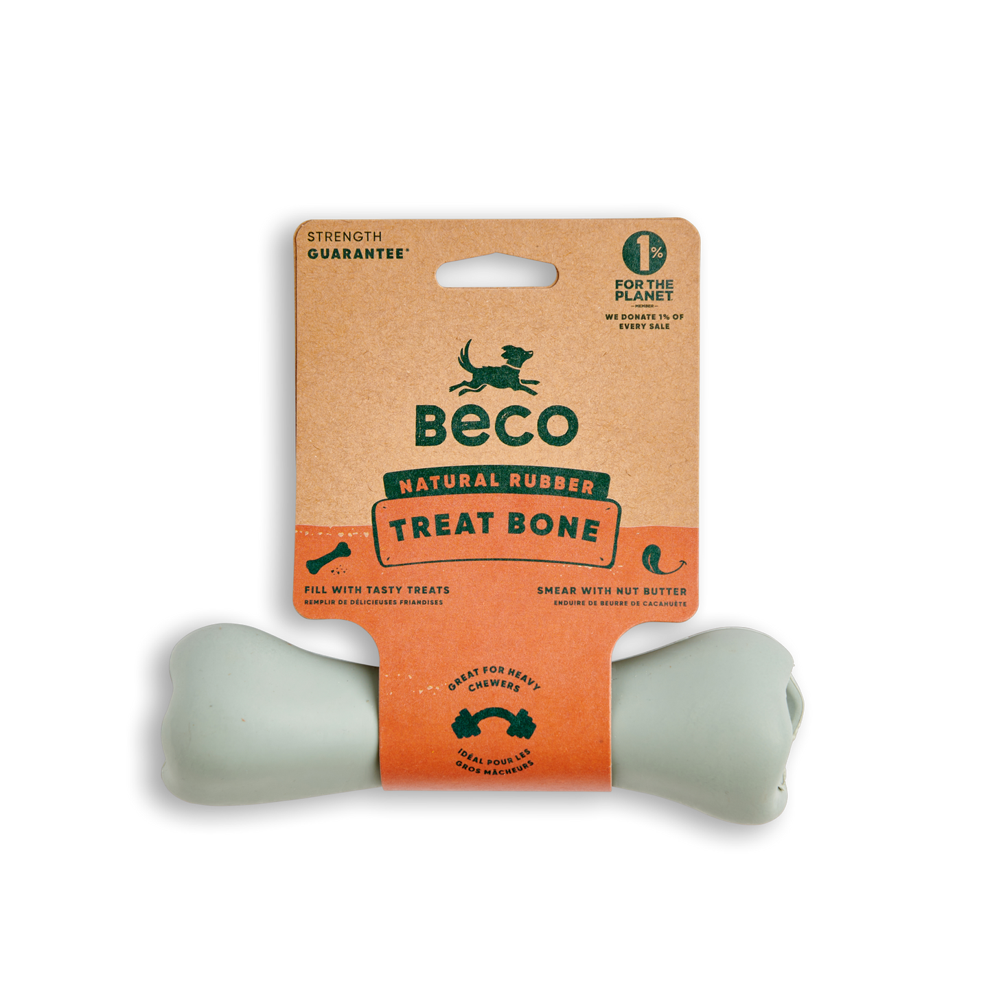 Beco Chew Bone Natural Rubber Dog Toy