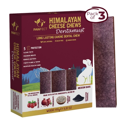 Himalayan Cheese Chews For Dogs - Dentamust Cranberry 3 Pack