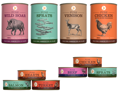 Jr Pure Dog Food Topper/Mixer Cans 80g - 400g