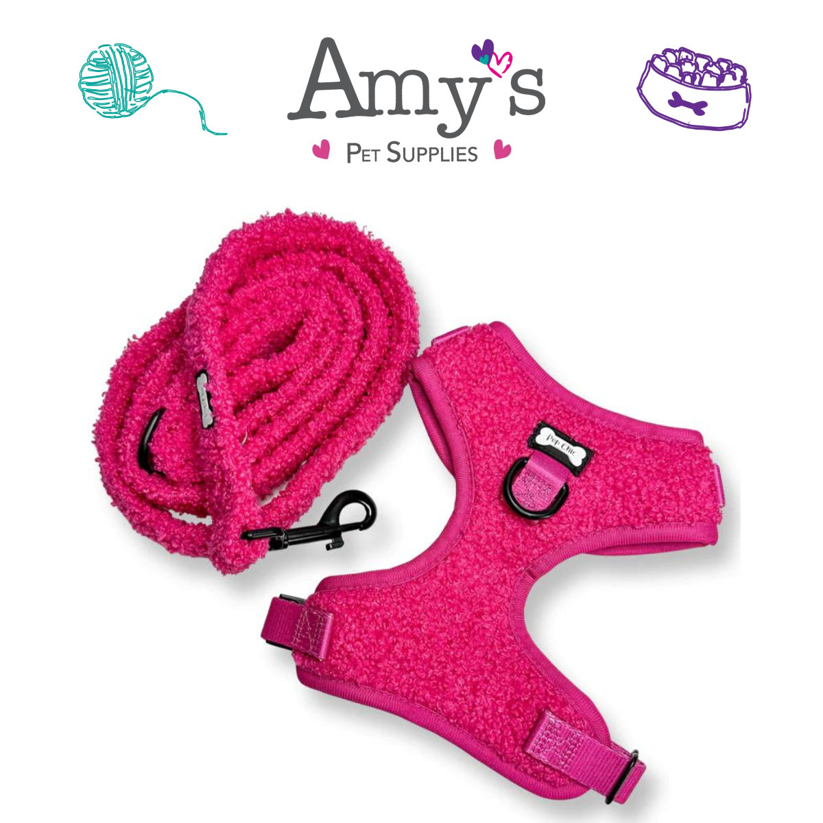 Pup Chic - Hot Stuff Fleece Range- Harnesses, Leads, Etc