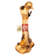 A large, natural ostrich bone intended as a long-lasting dog treat.
