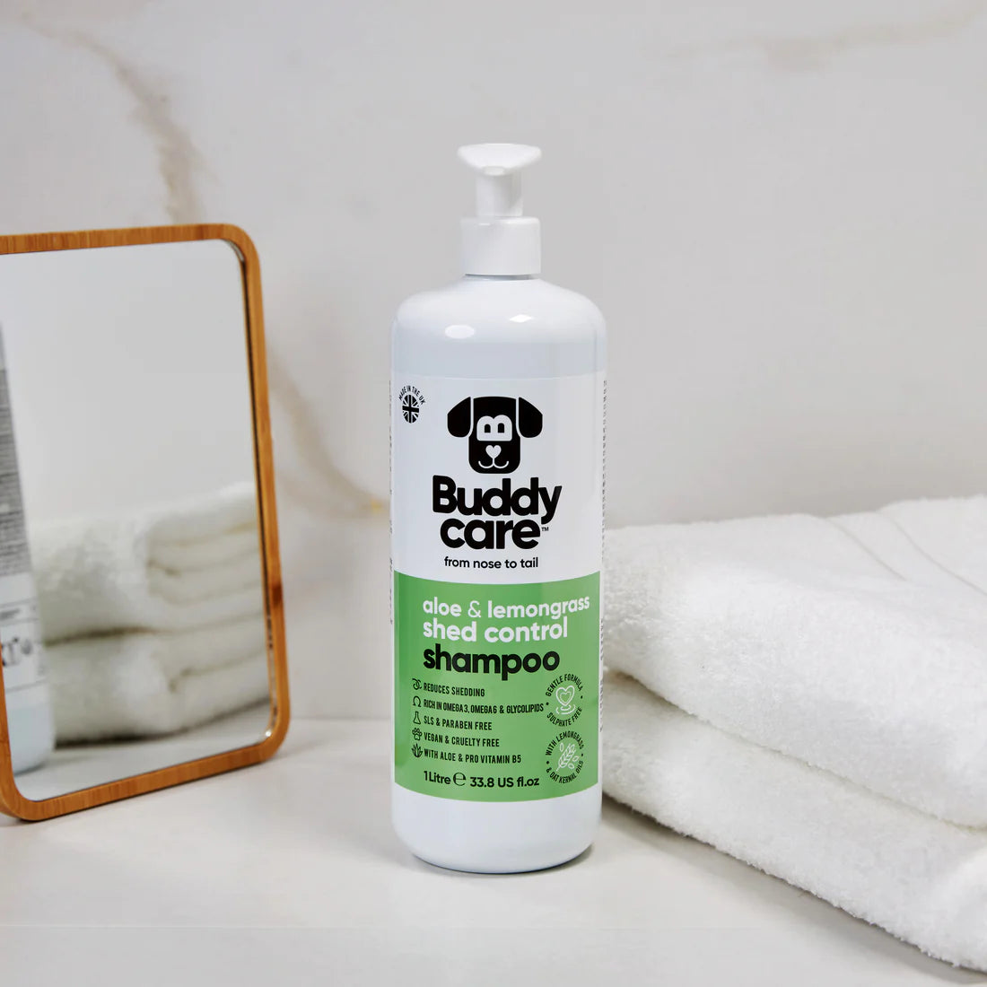 Buddy Care Aloe & Lemongrass Shed Control Shampoo For Dogs