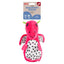 Pink dragon-shaped toy with black spots on a white background, featuring a 'Rosewood' brand label.