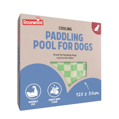 Rosewood cooling paddling pool for dogs packaging on a white background