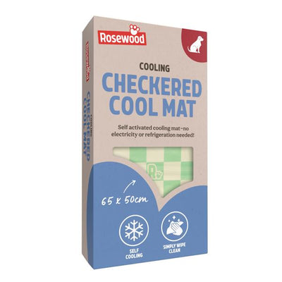 Rosewood cooling checkered cool mat packaging on a white background