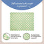 Checkered mat with green and beige pattern on a white background