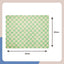 Green and beige checkered mat with dimensions 65cm x 50cm on a white background