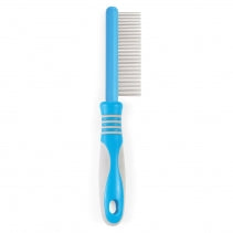 Blue and gray comb on a white background