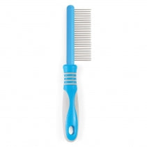 Blue and gray comb on a white background