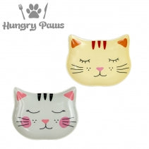 Two cat-shaped containers with 'Hungry Paws' branding above them.