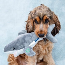 Ancol Made From Shark Cuddler Dog Toy Eco-Friendly Plush Dog Toy | 100% Recycled Materials | 33cm Squeaky Toy