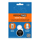 Fetch Tag smart pet tag packaging with blue and orange design on a white background