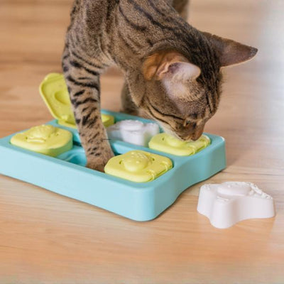 Nina Ottosson Catstages Kitty Cube Cat Puzzle Toy – Interactive Slow Feeder & Treat Dispenser