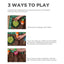 Instructions on how to play with a plush toy for dogs, including filling it with kibble and hiding treats.