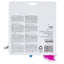 Back of a product packaging with text and branding on a white background