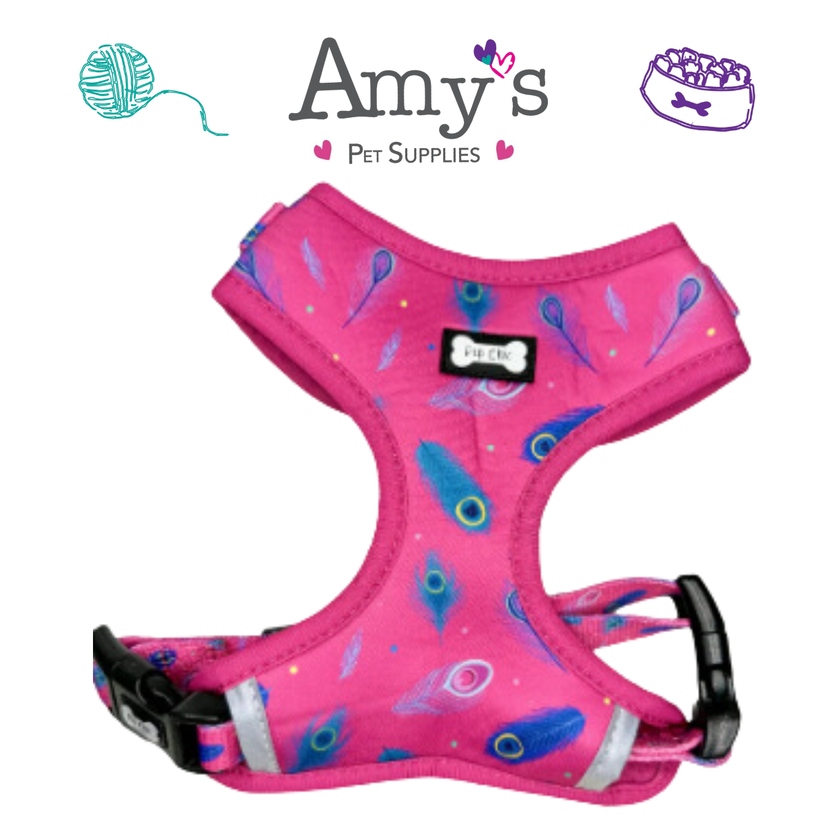 Pup Chic - Peacock Power Range - Harnesses, Leads, Etc