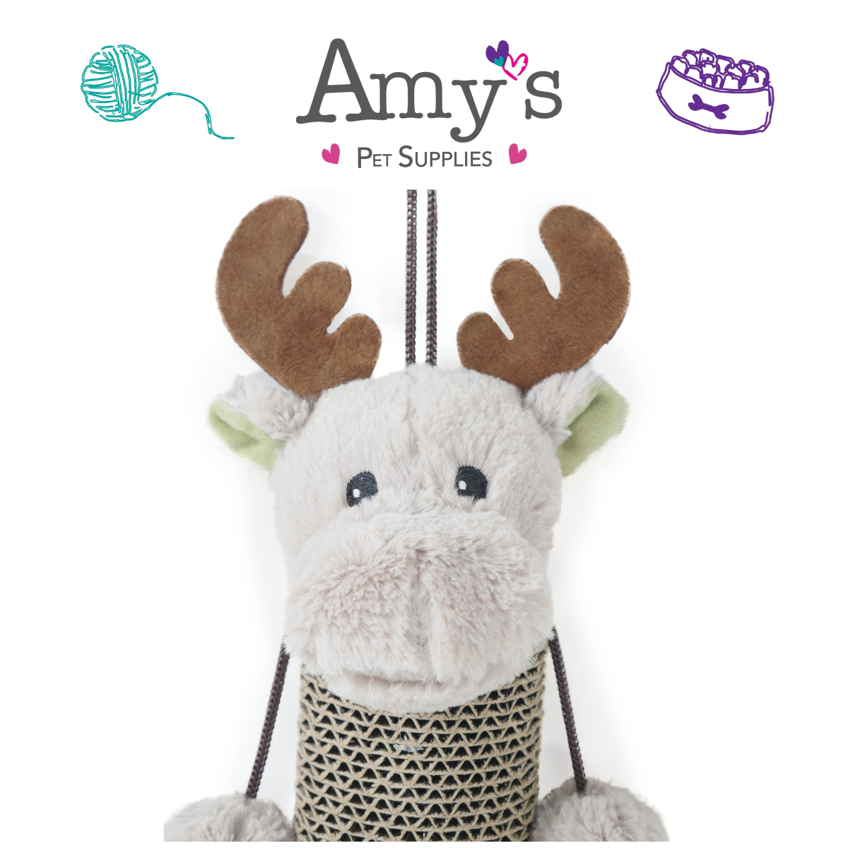 Cupid & Comet -  Reindeer Cardboard Cat Scratcher