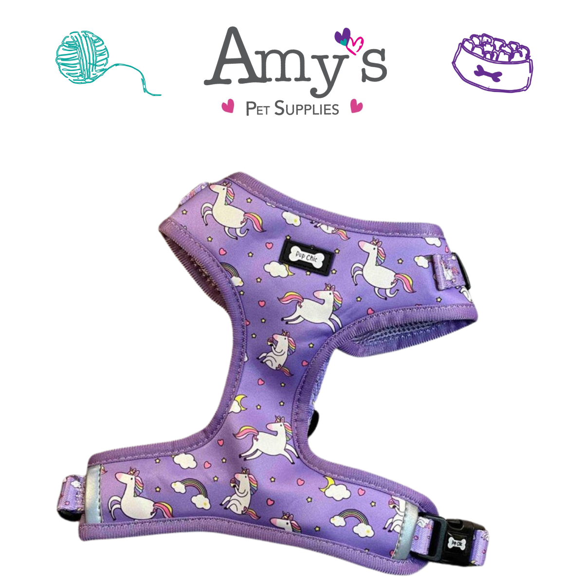 Pup Chic - Daydreams & Unicorns Range -  Harnesses, Collars, leads etc