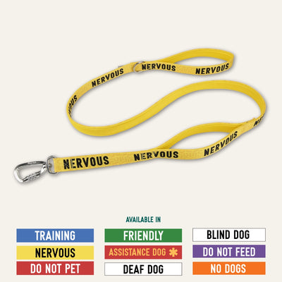 Twiggy Tags Awareness Close Control Lead – Nervous (Yellow).