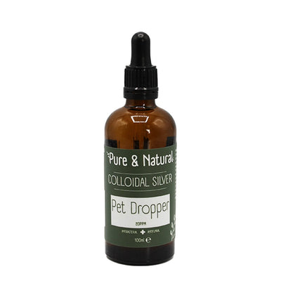 Pure & Natural Colloidal Silver 20ppm for Pets 100ml – Dropper Solution.
