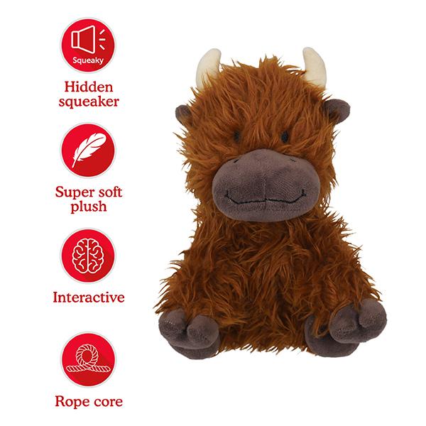Rope Core Cow Plush Dog Toy