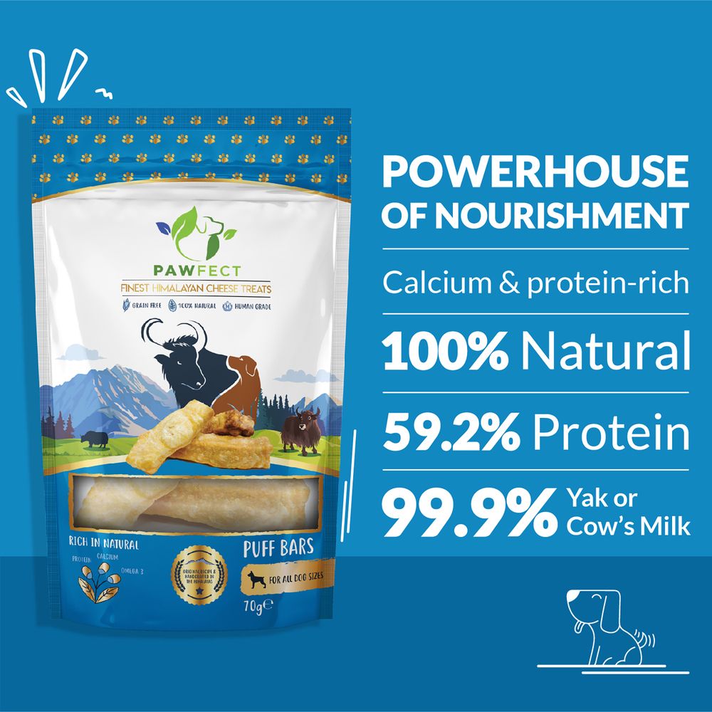 Himalayan Cheese Puff Bars For Dogs 70g