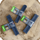 Large blueberry-flavour Yak Snack dog chews on wooden surface
