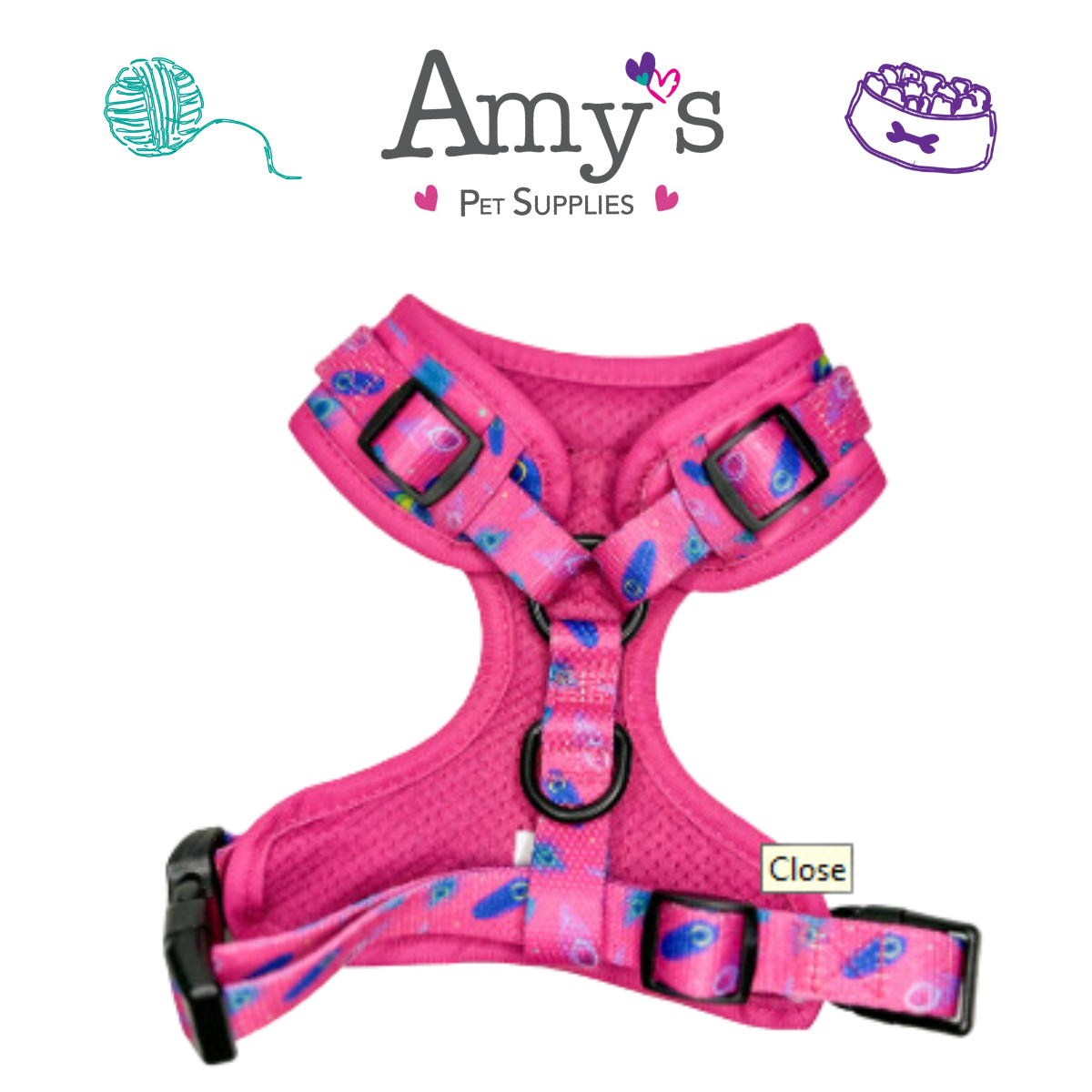 Pup Chic - Peacock Power Range - Harnesses, Leads, Etc
