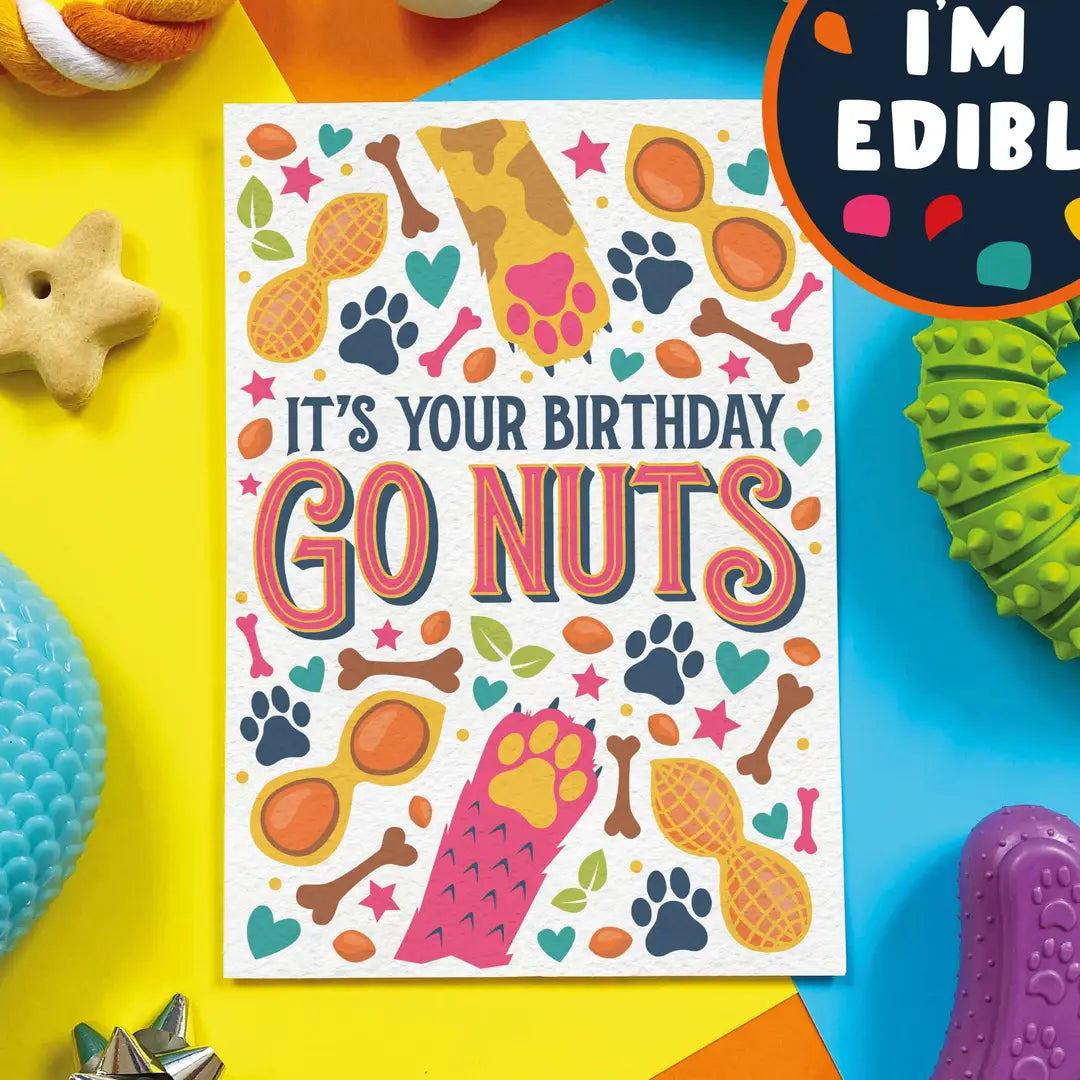 Scoff Paper Edible Greeting Cards for Dogs – Chicken, Bacon or Peanut Flavour