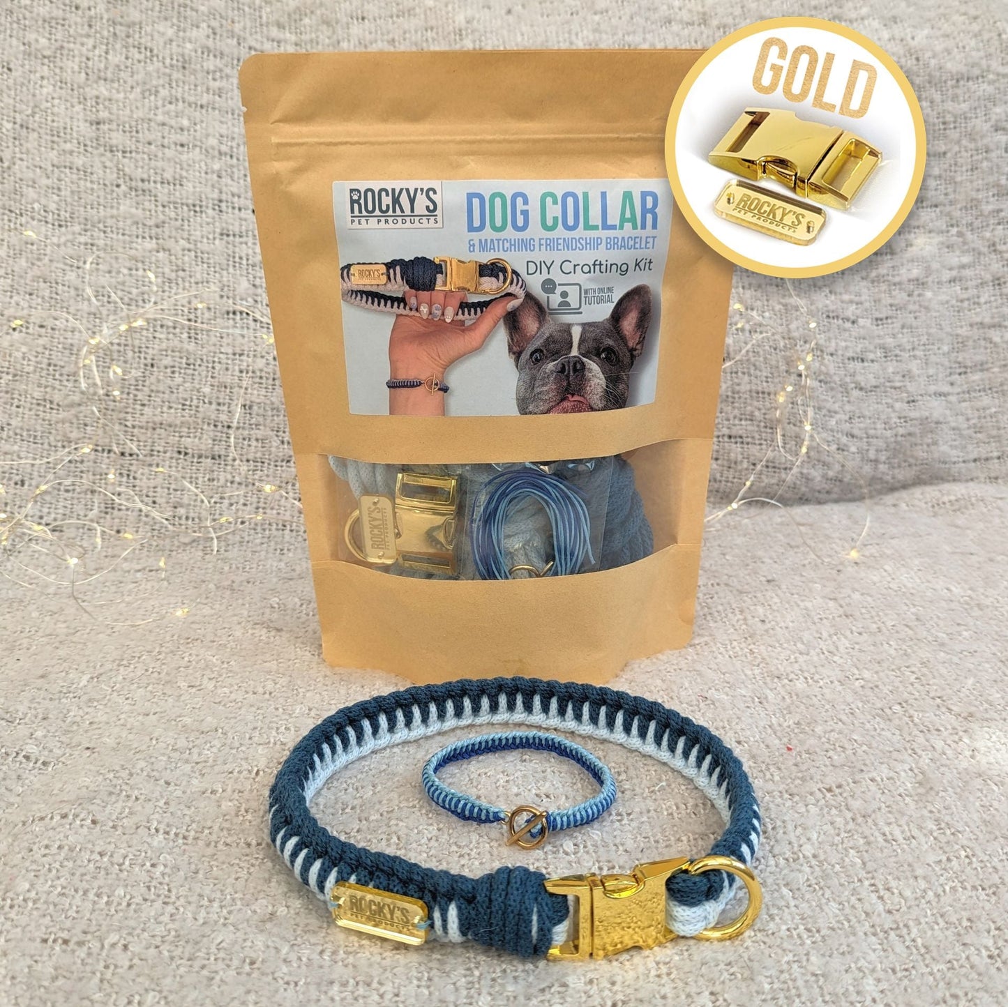 Make Your Own Dog Collar & Friendship Bracelet Craft Kit - BLUE