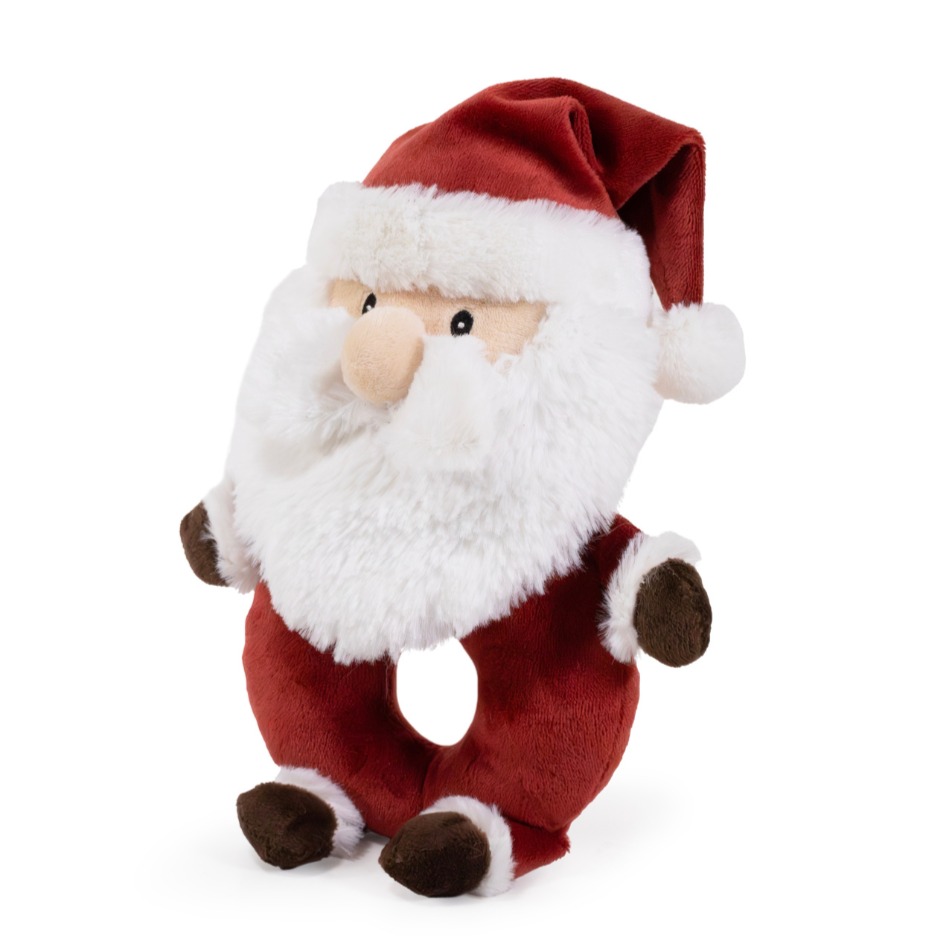 Sylvester Santa Plush Dog Toy with Rope Core