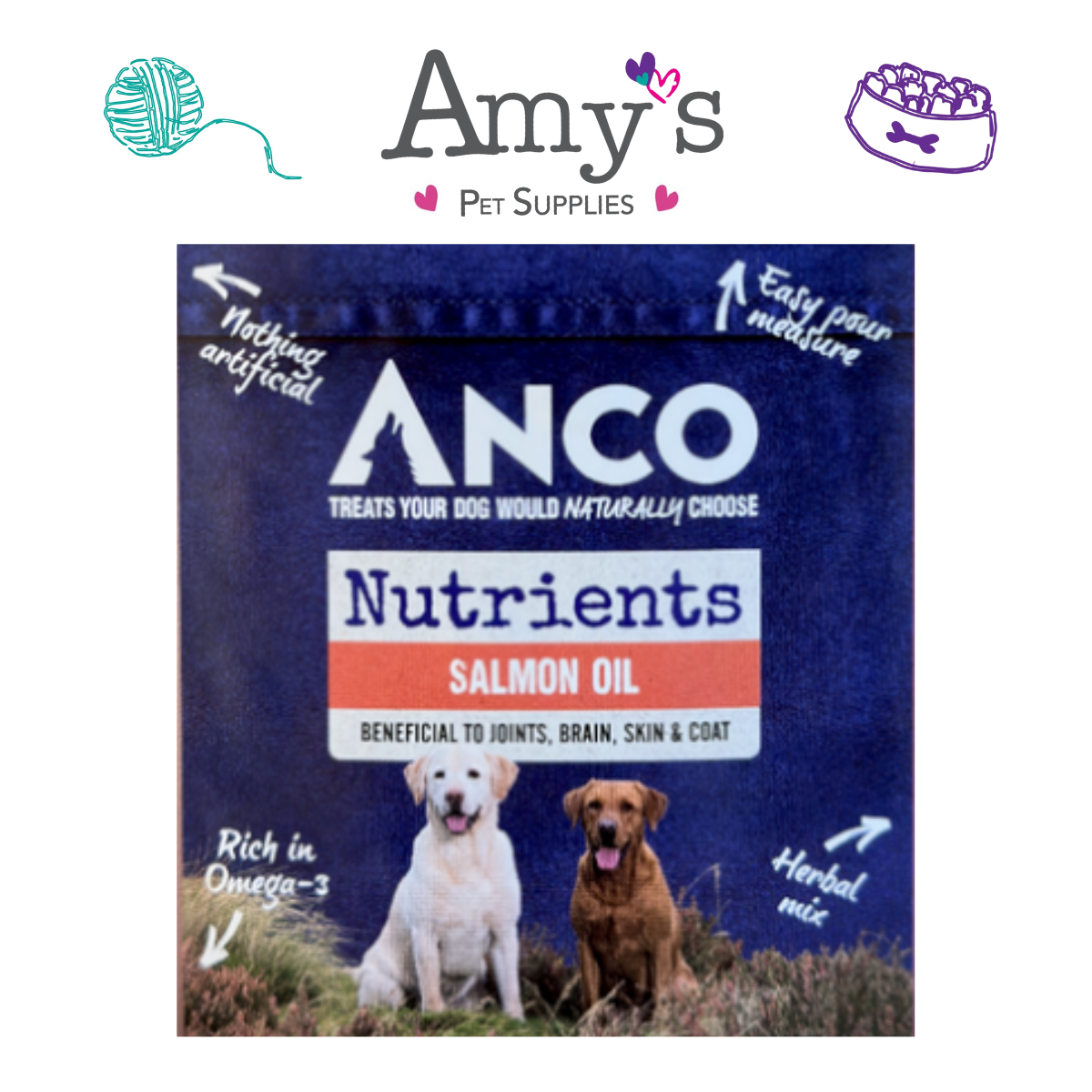 Anco Nutrients Salmon Oil with Herbs for dogs 500ml