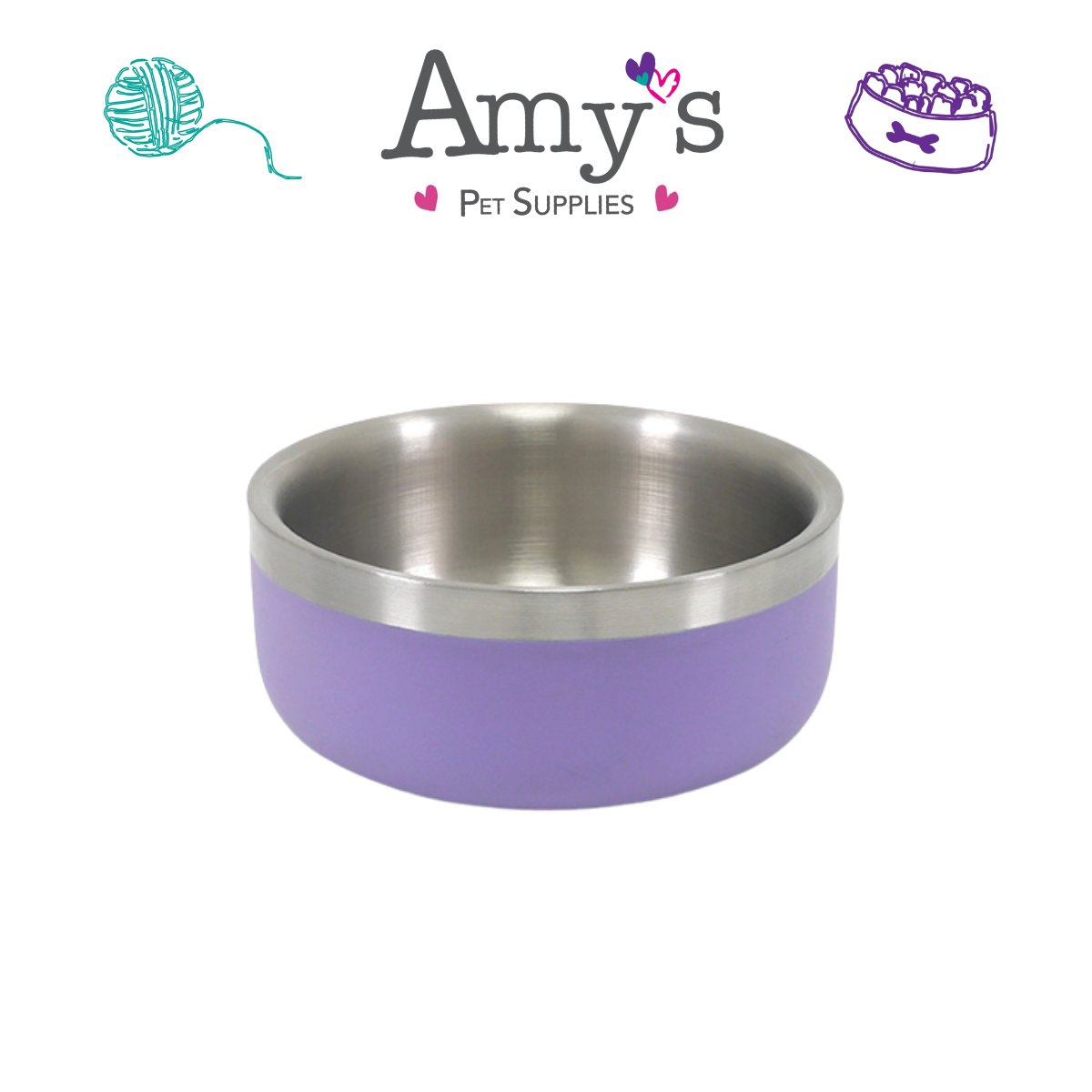 Double Wall Stainless Steel Pet Bowls