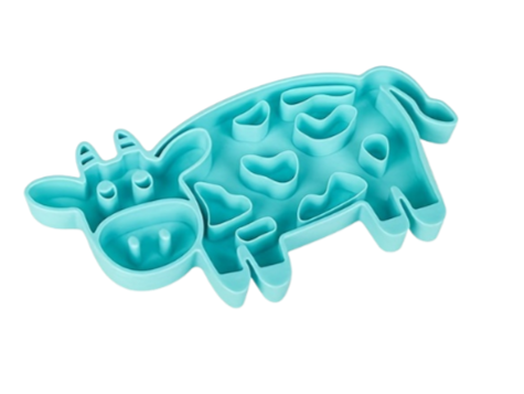 Cow Shaped Slow Feeder Dog Bowl