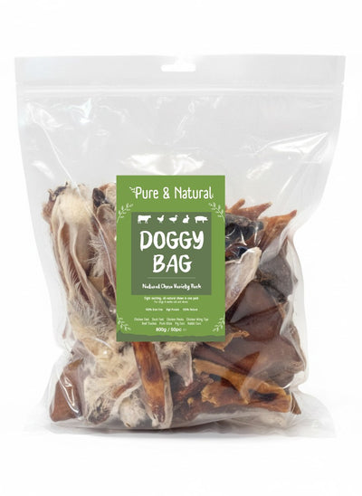 Pure & Natural Doggy Variety Bag 50 piece mixed natural dog chews selection