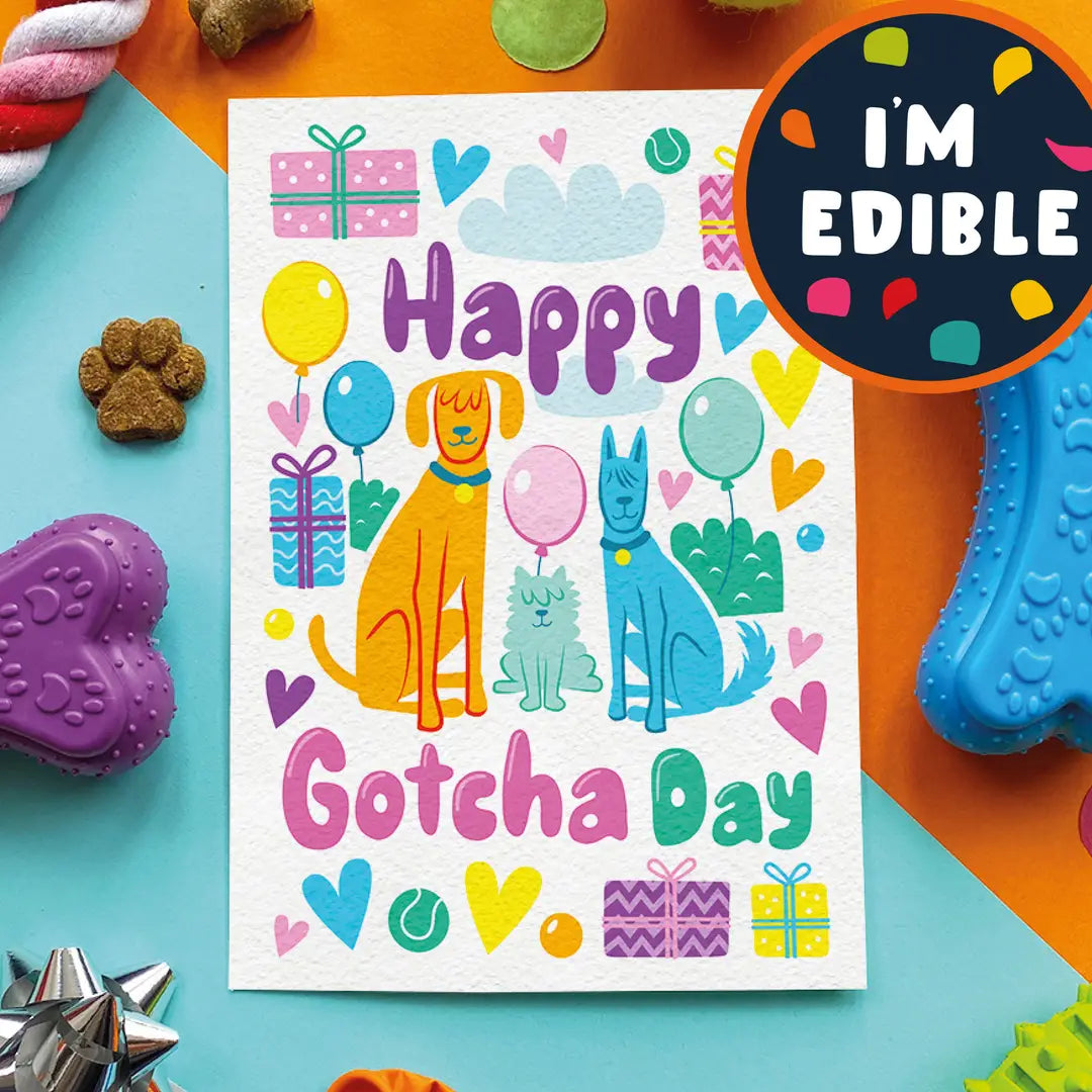 Scoff Paper Edible Greeting Cards for Dogs – Chicken, Bacon or Peanut Flavour