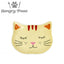Cat-shaped ceramic dish with 'Hungry Paws' logo on a white background