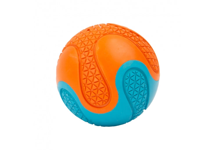 Ancol Playtime Chase tough rubber dog ball in bright colours designed for fetch and energetic play