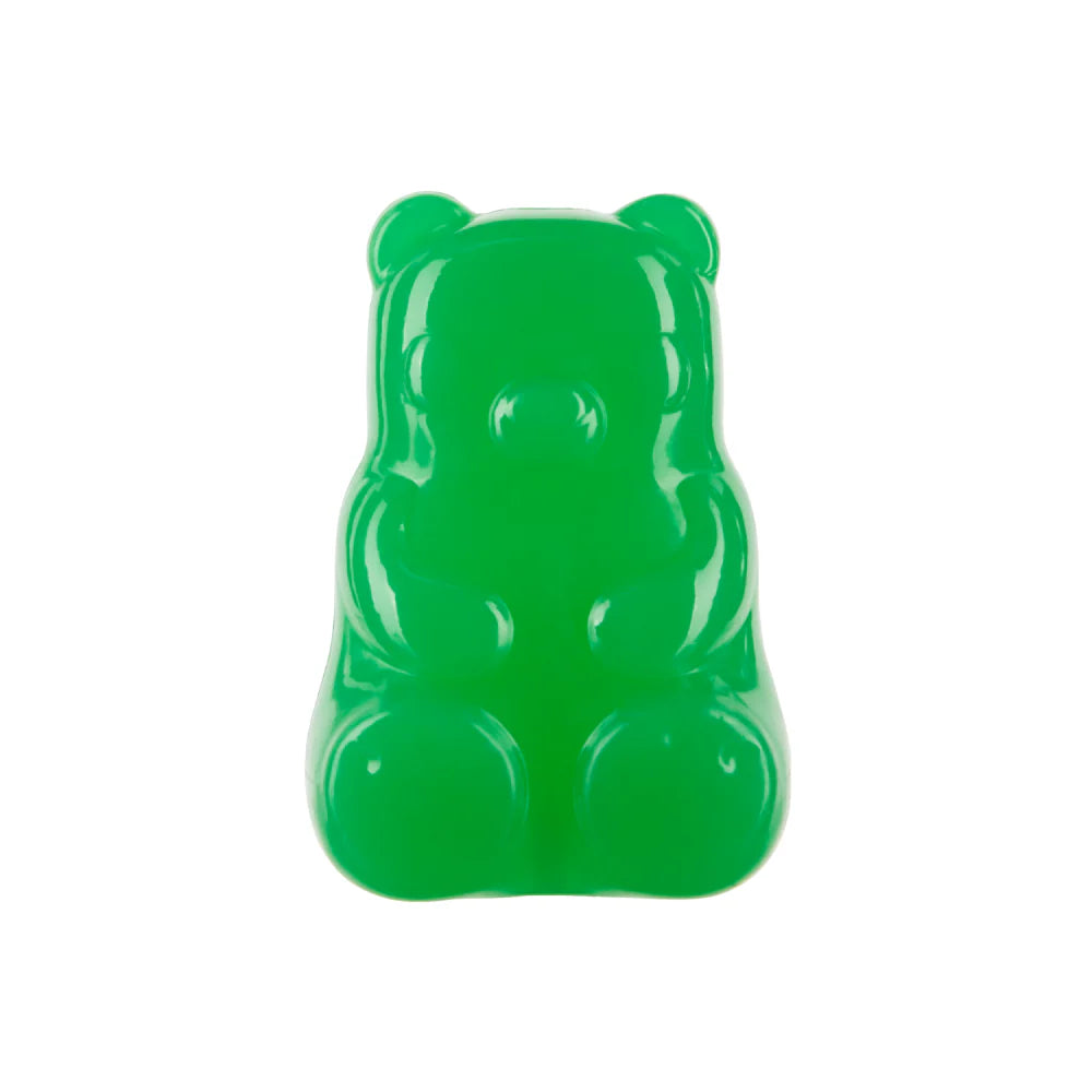 BARK Super Chewer Munchie the Bear Dog Toy – Green Rubber Treat-Dispensing Toy