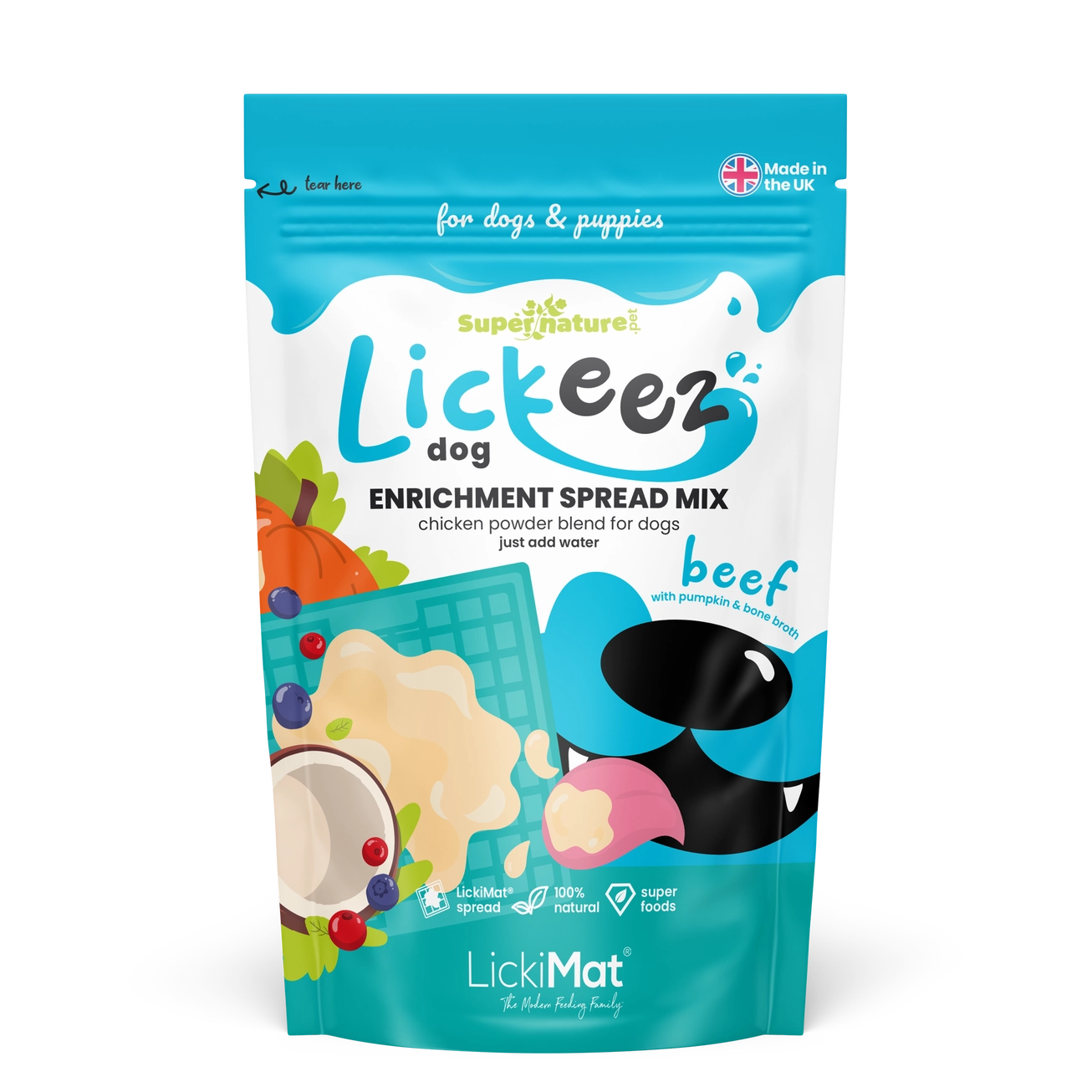 Supernature x LickiMat Beef Lickeez Natural Dog Enrichment Spread 100g