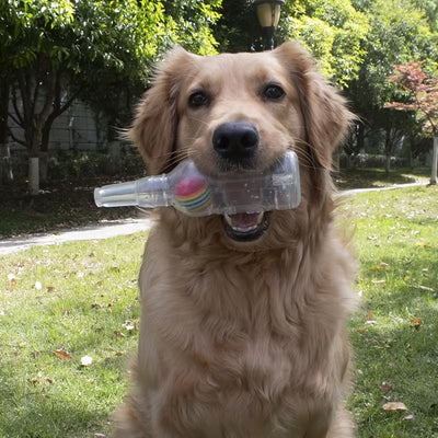 Bottle-Shaped TPR Dog Toy with Mini Tennis Ball – Durable Chew & Interactive Play