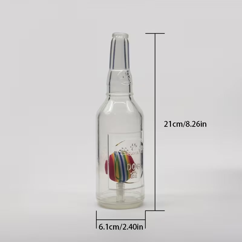 Bottle-Shaped TPR Dog Toy with Mini Tennis Ball – Durable Chew & Interactive Play