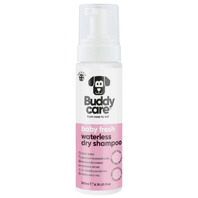 Buddycare Baby Fresh Waterless Dry Dog Shampoo 200ml – No-Rinse Coat Freshener.