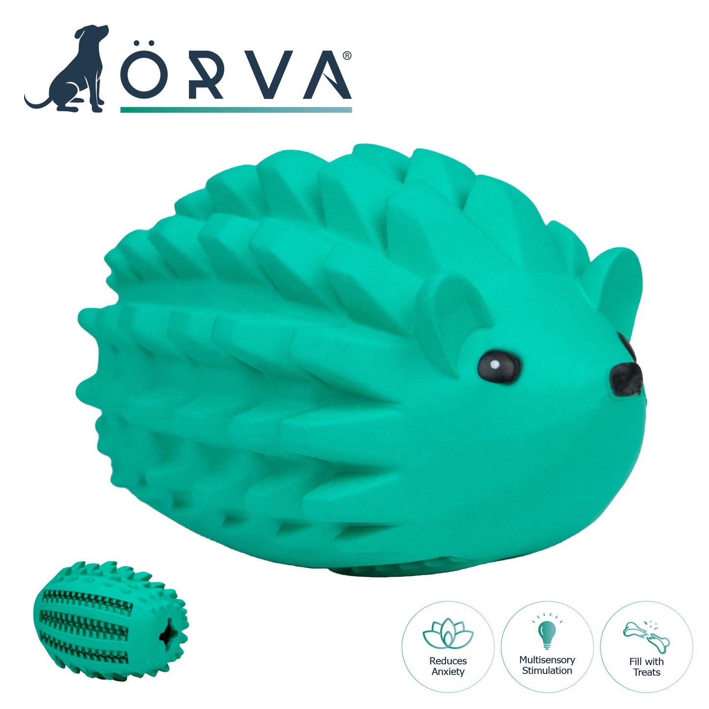 Örva Hedgehog Treat Toy – Interactive Enrichment Chew Toy for Dogs