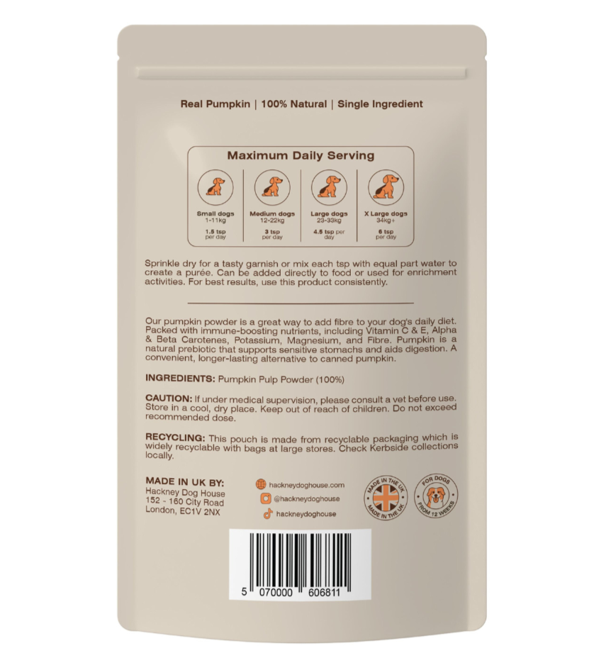 Pumpkin Powder Supplement For Dogs