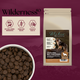 Blakes luxury pet food package with a bowl of dog food on a purple background