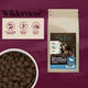 Blakes luxury pet food package with a bowl of dog food on a purple background