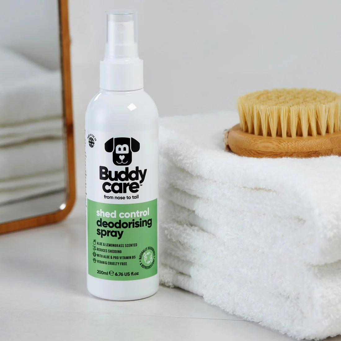 Buddy Care Shed Control Aloe & Lemongrass Dog Deodorising Spray