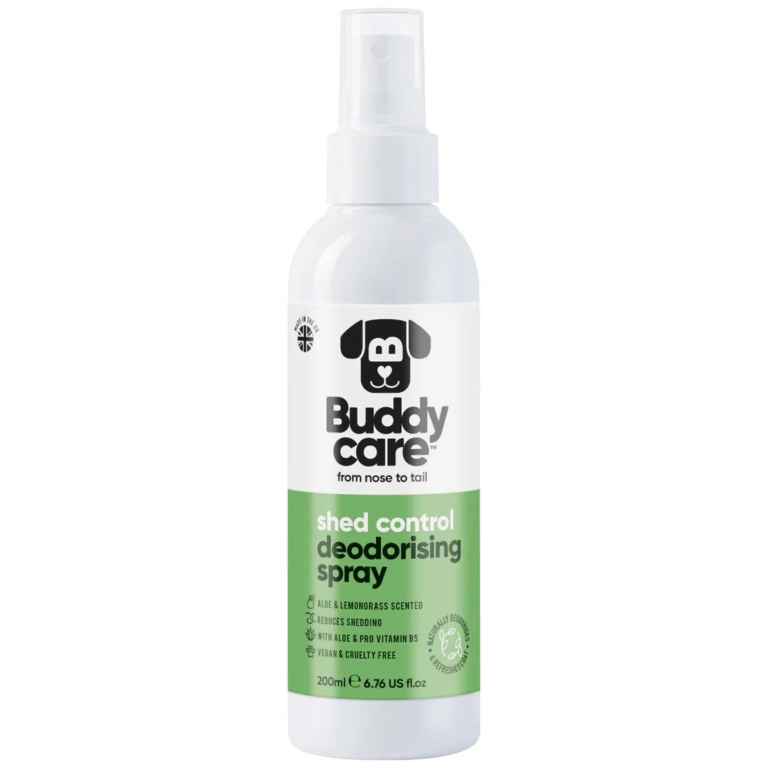 Buddy Care Shed Control Aloe & Lemongrass Dog Deodorising Spray