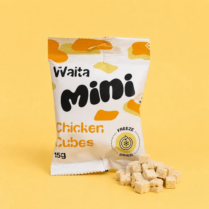Waita Freeze-Dried Mini Chicken Cubes 15g – Training Treats for Dogs, Cats & Ferrets